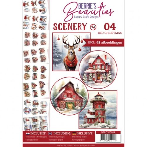 Push-Out Book Scenery 4- Red Christmas (BBPOS10004)