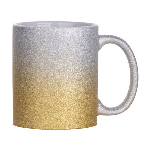 Glitter Sublimatie Mok 11oz - goud-zilver verloop (B11GTMX-SVGD)