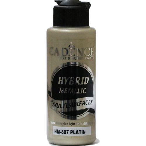 Cadence Hybride metallic acrylverf (semi mat) Platina 0807 120 ml (HM-807)