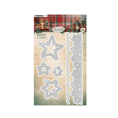 Studio Light • Festive Nostalgia Cutting Die Borders & Stars - CD903*