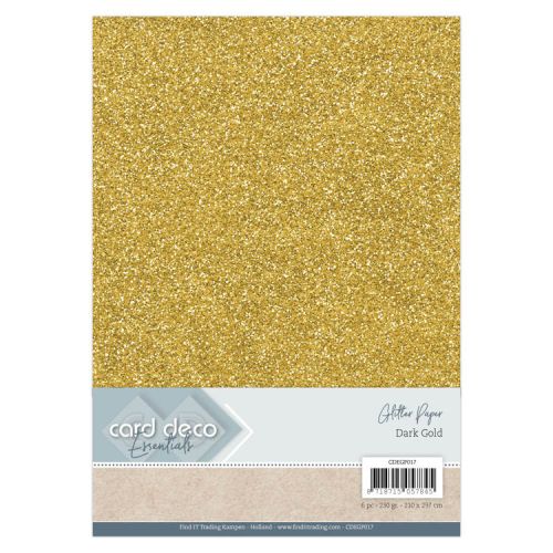 Card Deco Essentials Glitter Paper Dark Gold (CDEGP017)