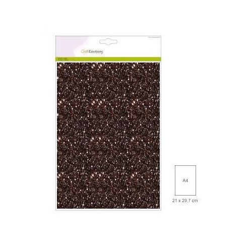 CraftEmotions glitterkarton 5 vel bruin +/- 29x21cm 220gr