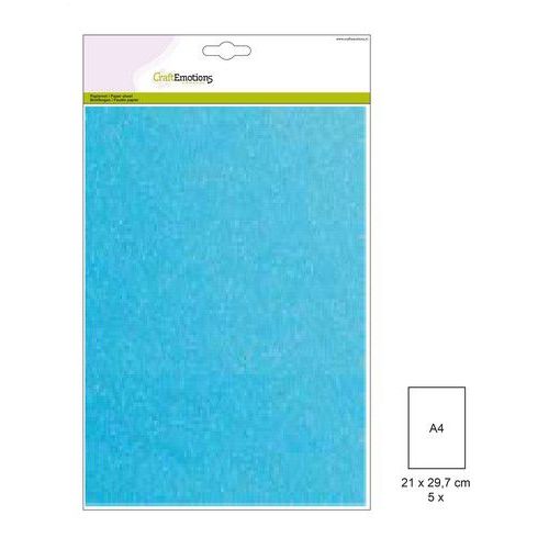 CraftEmotions glitterpapier 5 vel regenboog blauw +/- 29x21cm 120gr