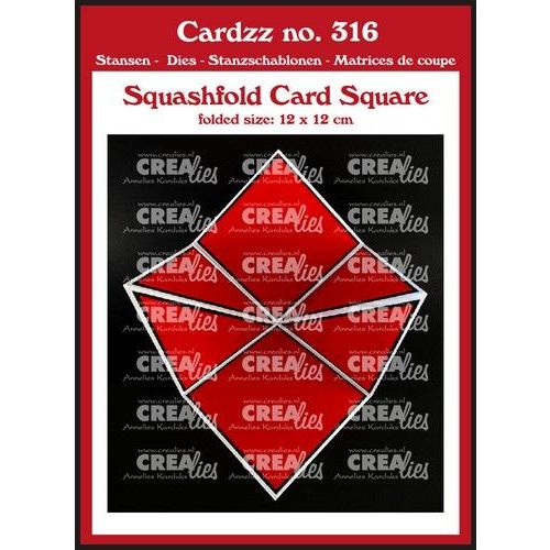 Crealies Cardzz squashfold card - vierkant CLCZ316 folded: 12 x 12 cm  (115634/5416) *