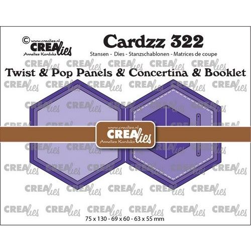 Crealies Cardzz Twist & Pop A2 - boekje zeshoek CLCZ322 75x130 - 63x55mm (115634/5422) *