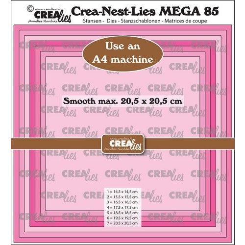 Crealies Crea-Nest-Lies Mega Vierkant glad halve cm CLNestMega85 For A4 machine: max. 20,5 x 20,5 cm (115634/1685) *