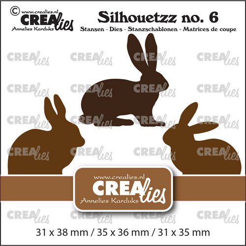 Crealies Silhouetzz no. 06 - Konijnen/hazen CLSH06 31x38mm (115634/2606) *