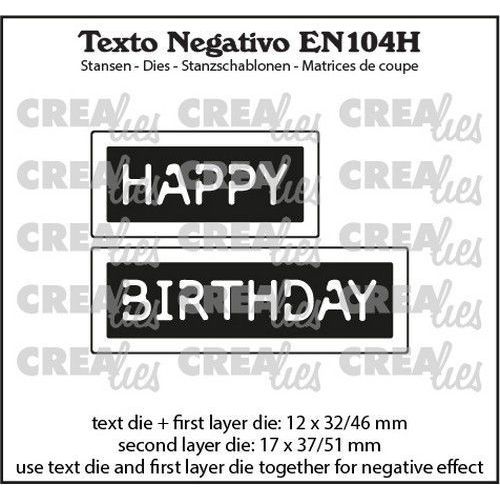 Crealies Texto EN: HAPPY BIRTHDAY (horizontaal) EN104H max.17x37/51mm (115634/6733) *