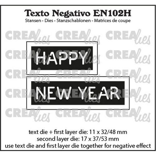 Crealies Texto EN: HAPPY NEW YEAR (horizontaal) EN102H max. 17x37/53mm (115634/6707) *