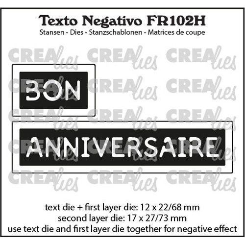 Crealies Texto FR: BON ANNIVERSAIRE (horizontaal) FR102H max.17x27/73mm (115634/6735) *