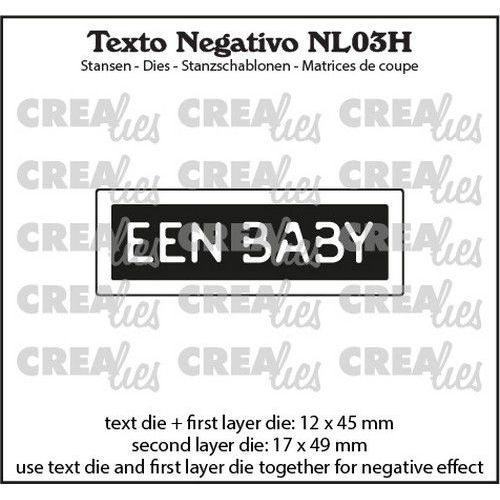 Crealies Texto Negativo Die EEN BABY - NL (H) NL03H 17x49 mm (115634/7103) *