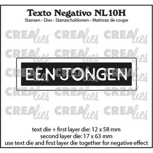 Crealies Texto Negativo Die EEN JONGEN - NL (H) NL10H 17x63 mm  (115634/7110) *