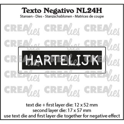 Crealies Texto Negativo Die HARTELIJK - NL (H) NL24H max. 17x57mm (115634/7124) *