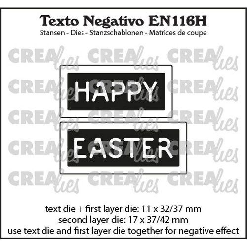 Crealies Texto Negativo HAPPY EASTER EN (H) EN116H max 17x37/42mm (115634/7601) *