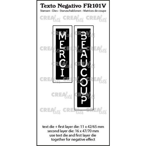 Crealies Texto Negativo Merci beaucoup - FR (V) FR101V max.16x47/70mm (115634/7408) *