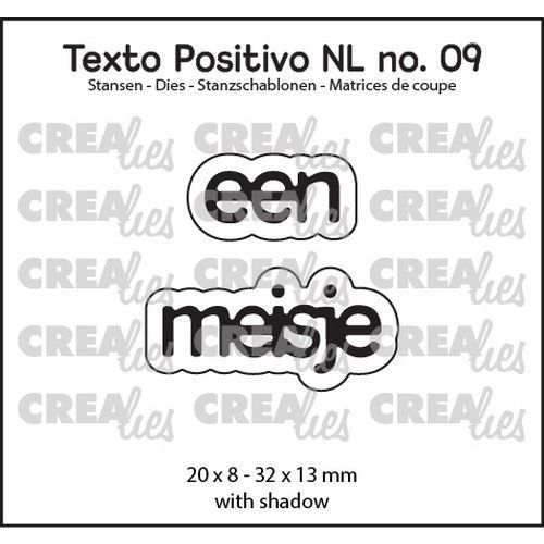 Crealies Texto Positivo een meisje - NL (H) POSNL09 20x8 - 32x13 mm *