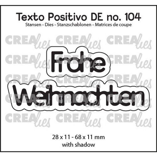 Crealies Texto Positivo Frohe Weihnachten - DE (H) POSDE104 28x11 - 68x11mm *