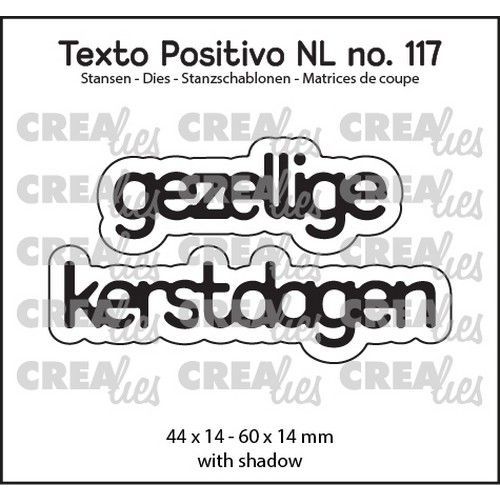 Crealies Texto Positivo gezellige kerstdagen - NL (H) POSNL117 44x14 - 60x14mm *