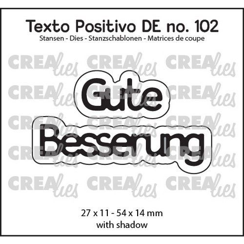 Crealies Texto Positivo Gute Besserung - DE (H) POSDE102 27x11 - 54x14mm *