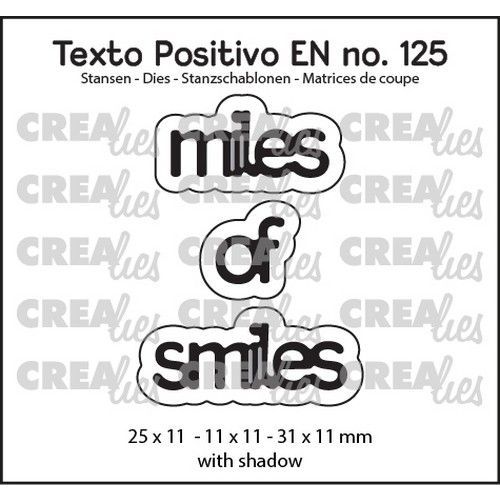 Crealies Texto Positivo miles of smiles - EN (H) POSEN125 25x11 - 11x11 - 31x11mm *