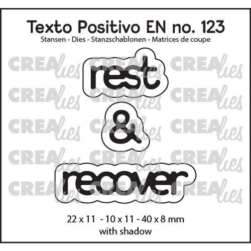 Crealies Texto Positivo rest & recover - EN (H) POSEN123 22x11 - 10x11 - 40x8mm *