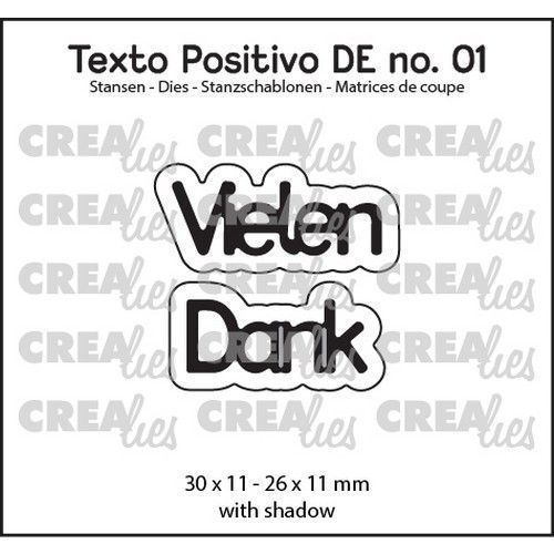 Crealies Texto Positivo Vielen Dank - DE (H) POSDE01 30x11 - 26x11mm *