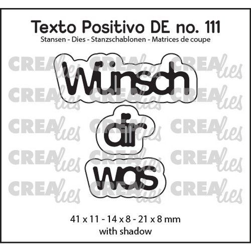 Crealies Texto Positivo Wünsch dir was - DE (H) POSDE111 41x11 - 14x8 - 21x8mm *