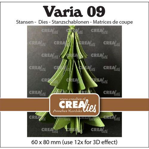 Crealies Varia 09 3D Kerstboom CLVARIA09 60x80mm(use12xfor3Deffect) (115634/1959) *