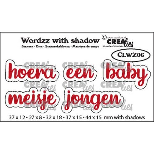 Crealies Wordzz with Shadow Hoera een baby (NL) CLWZ06 44x15mm (115634/5906) *