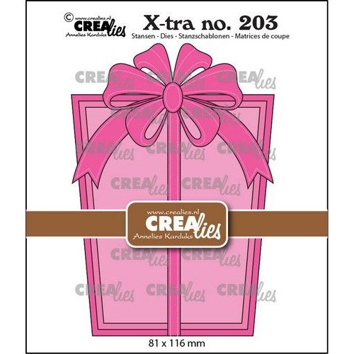 Crealies Xtra Geef een cadeaukaart: Cadeau met strik CLXtra203 81x116mm (115635/3203) *