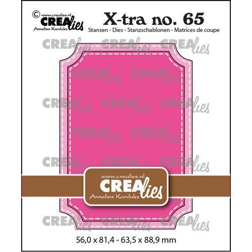 Crealies Xtra no. 65 ATC Ticket met stiksteeklijn CLXtra65 56,0x81,4 - 63,5x88,9mm (115634/0885) *