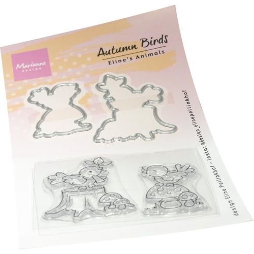 Marianne D Clear Stamps&dies Eline‘s Herfstvogels EC0203 45x55,5mm/ 2 dies 47,5x58mm *