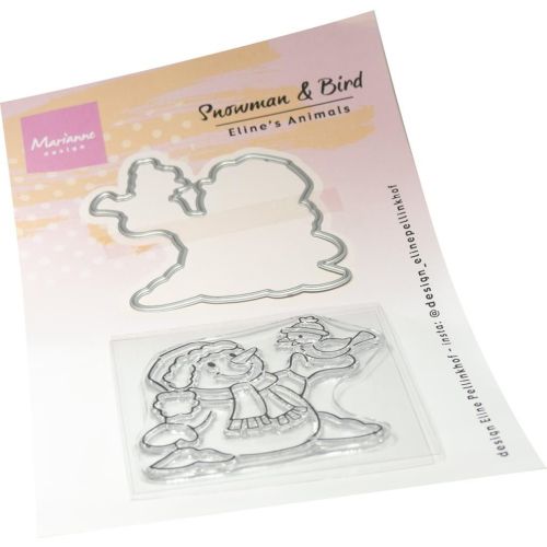 Marianne D Clear Stamps&dies Eline‘s Sneeuwpop&Vogel EC0204 62,5x59,5mm / 1 dies 65x62mm *