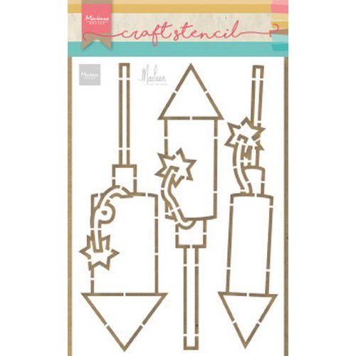 Marianne D Craft Stencil vuurwerk by Marleen PS8050 21x15 cm (12-19) (AFGEPRIJSD)