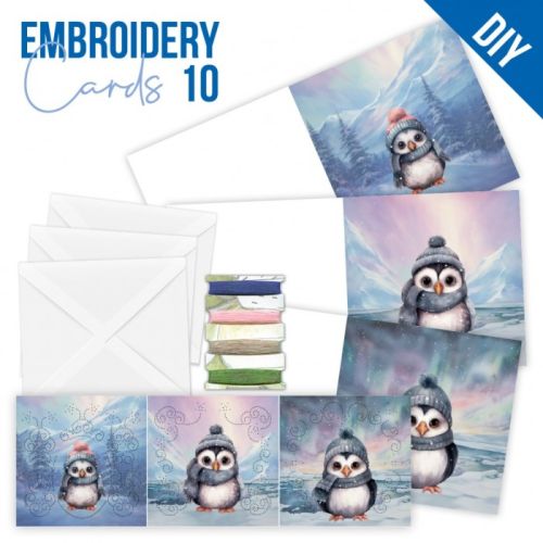 Stitch and Do Cards 10 - Berries Beauties - Cute Penguins (STDOPP010)