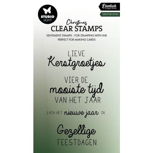 Studio Light Clear Stamp Kerstgroetjes Essentials nr.695 SL-ES-STAMP695 57x93mm *