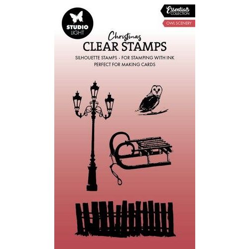 Studio Light Clear Stamp Owl scenery Essentials nr.710 SL-ES-STAMP710 63x95x3mm *