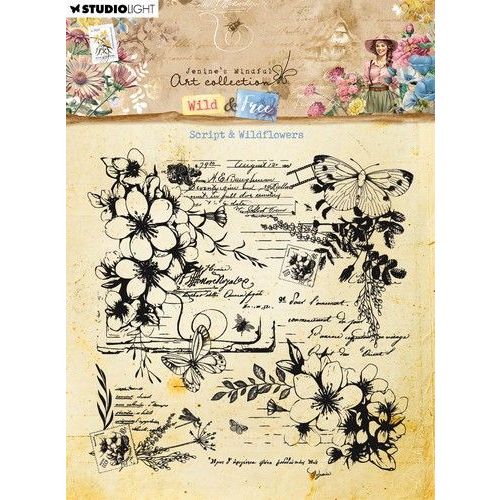 Studio Light Clear Stamp Script & Wildflowers Wild & Free nr.671 JMA-WAF-STAMP671 124x126mm *