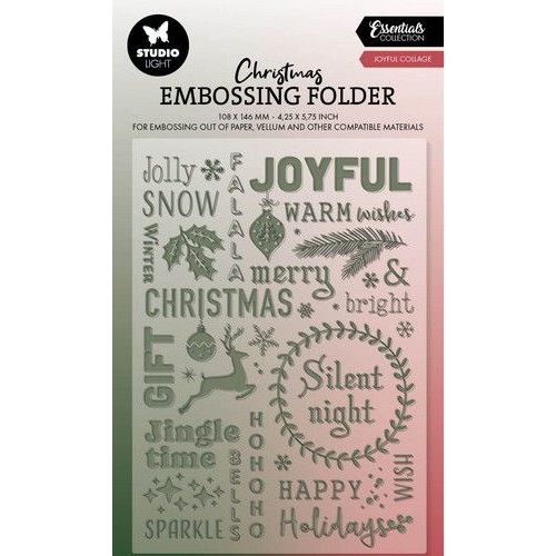 Studio Light Embossing Folder Joyful collage Essentials nr.22 SL-ES-EMB22 105x148mm *