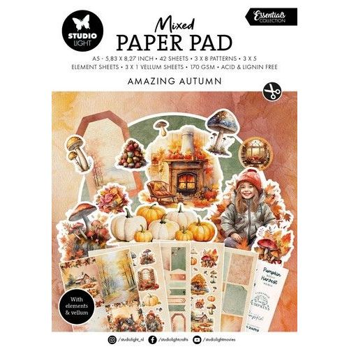 Studio Light Mixed paper pad Autumn Essentials nr.227 SL-ES-MPP227 148x210x9mm *