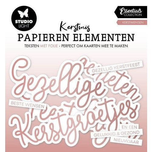 Studio Light Paper Elements Rosegold Kerstwensen Essentials nr.17 SL-ES-PE17 140x150x2mm *