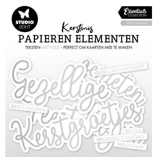 Studio Light Paper Elements Silver Kerstwensen Essentials nr.18 SL-ES-PE18 140x150x2mm *