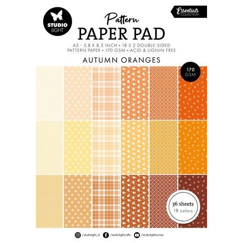 Studio Light Pattern paper pad Shades of oranje Essent. nr.234 SL-ES-PPP234 148x210x8mm *