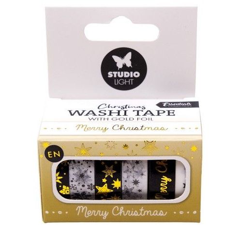 Studio Light Washi tape Black/white - EN - Gold Essentials nr.22 SL-ES-WASH22 63x37x76mm *