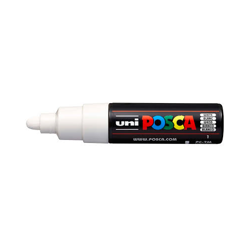 Uni Posca Verfmarker - lijndikte: 4,5-5,5 mm - PC-7M - Wit - 1