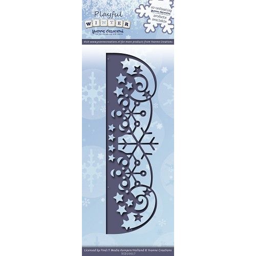 Die - Yvonne Creations - Playful Winter - Snowflakes border (AFGEPRIJSD)