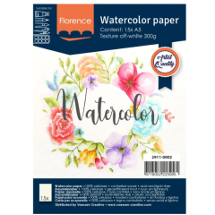 Florence • Aquarelpapier 300g Textuur A5 Off-White 15x  (2911-0002)