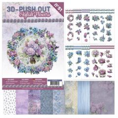 3D Push-Out Book 51 - Stylish Flowers (3DPO10051)