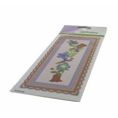 CraftEmotions Die - Slimline scalop XL open - Spring flowers Card 27,5x11cm Die 21x9,8cm (AFGEPRIJSD)