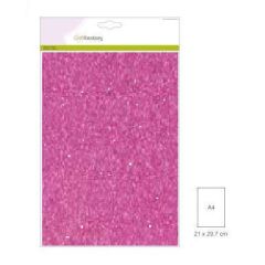 CraftEmotions glitterkarton 5 vel Cerise Roze +/- 29x21cm 220gr